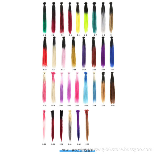 Cheap Long Natural Ombre Synthetic Dreads 50cm Handmade Afro Dreadlock Extensions Twist Braiding Hair Hippie Crochet Braids